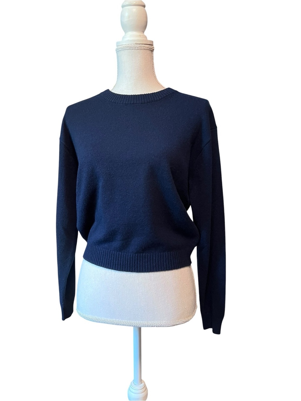 J. Crew Navy Cashmere Crewneck Sweater Size XS
